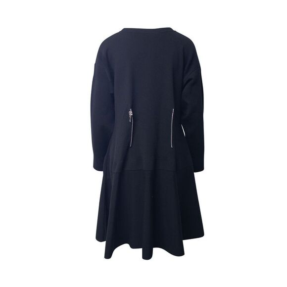 Alexander McQueen Pintuck Zip Dress in Black Wool - Picture 3 of 8